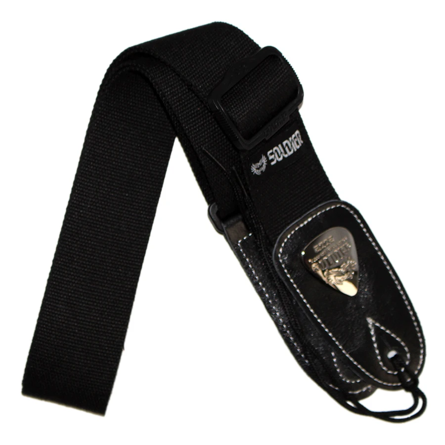 Cotton Fabric Acoustic Folk Guitar Belt Strap With Leather Strap End