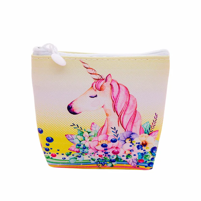 

Mini Coin Purse Cartoon Unicorn Flamingo Women Wallet Zipper Credit Card Key Holder Leather Coin Money Bag Girls Children Pouch