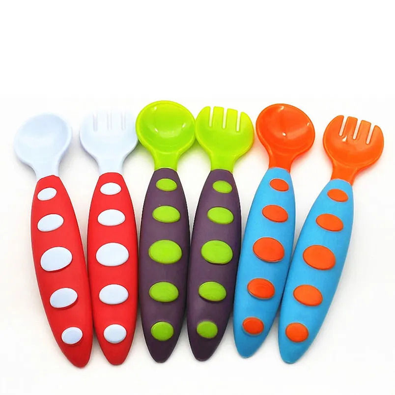 Baby Toddler Utensils Tableware Fork Spoon Combination Set Travel Case