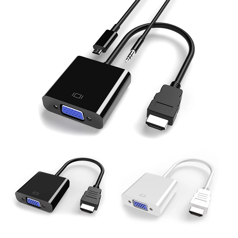 Кабель преобразователь HDMI VGA с аудио для ПК ноутбука планшета проектора PS4 XBOX 1080P| |