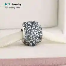 2016 Verano Verde Azulado Brillante Gotas Encantos 925-Sterling-Silver CZ Pavimenta Granos de la Bola Para La Joyería Que Hace Diy Logo Marca Pulseras