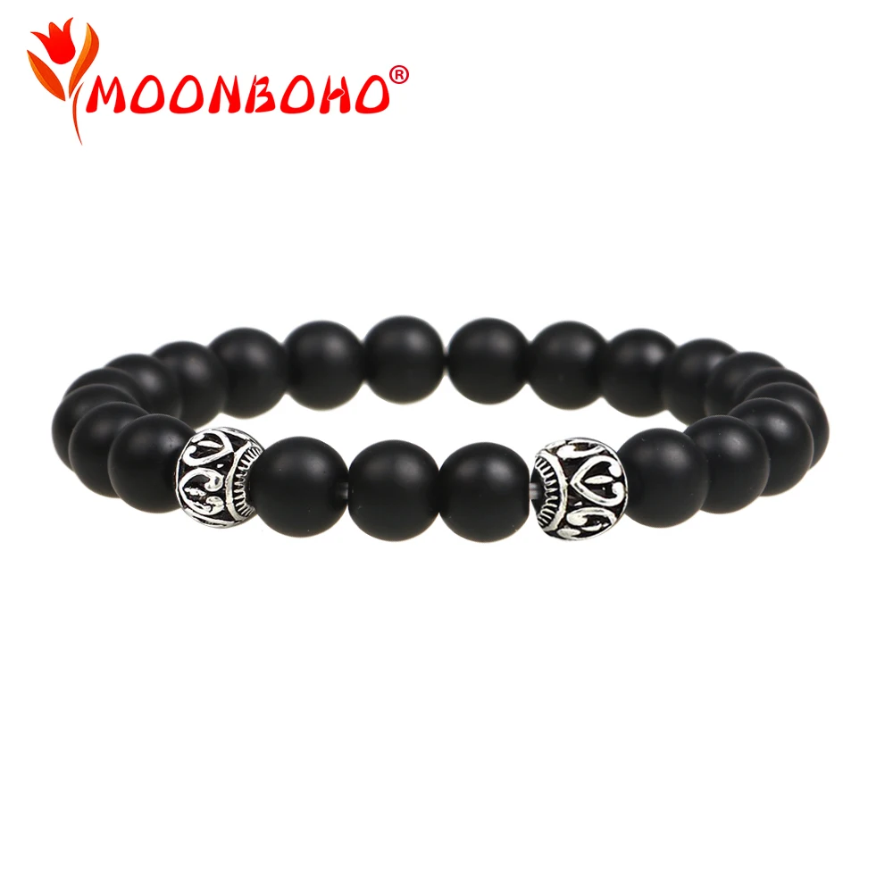 

Wholesale Fashion jewelry Mens Beaded Jewelry 8mm Black Matte Stone Beads Bracelets Party Gift Yoga Jewelry For Women Lovers