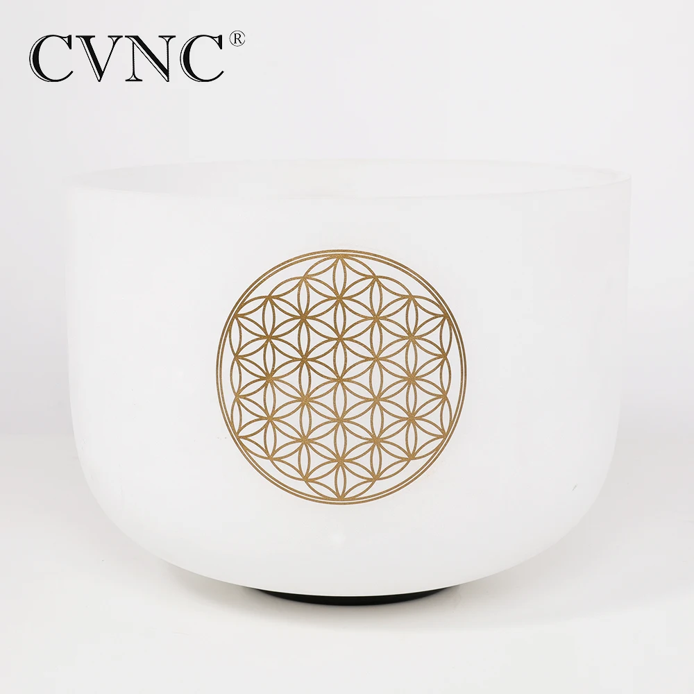 CVNC 8" Note C Root Chakra Frosted Quartz Crystal Singing Bowl with