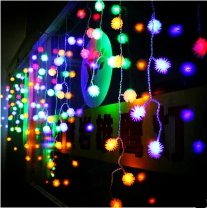 

New Year Puffer Ball 1.5x0.5M LED Cristmas Lights Christmas Garlands Decoration LED String Fairy Lights Luces De Navidad Natal