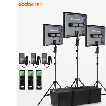 

3pcs Godox LED P260C Kit Ultra-thin 30W 3300-5600k LED Video Light Panel Lamp with 3pcs 2m Light Stand for Video Studio Lights