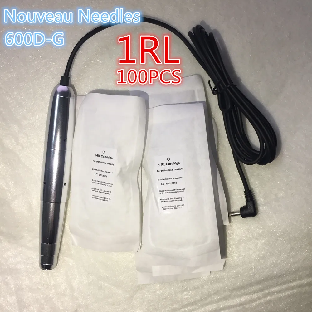 

100pcs 600D-G Permanent Makeup needles 1RL Eyebrow Makeup Lip Needle For Nouveau Rotary Machine Pen Kits Free Shipping YZJ-1RL