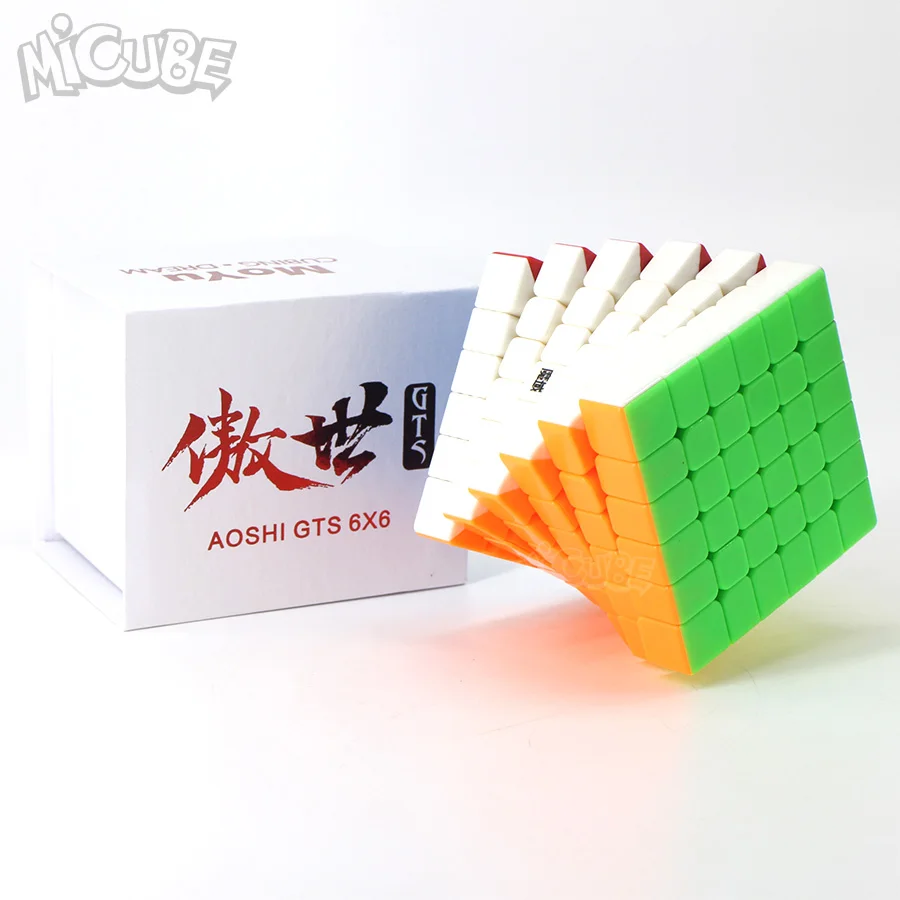 Moyu Aoshi GTS 6x6 куб скорость 6 слоев 65 мм черный/не липкий мини пазл Cubo Magico 6x6x6 6*6