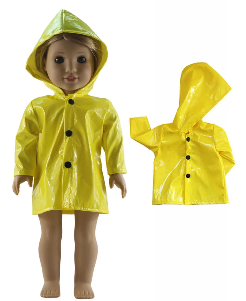 Горячая 1 шт. купальник Кукла Одежда для 18 дюймов американская кукла Битти кукла ручной работы Милая Студенческая одежда X90 - Цвет: Yellow Raincoat