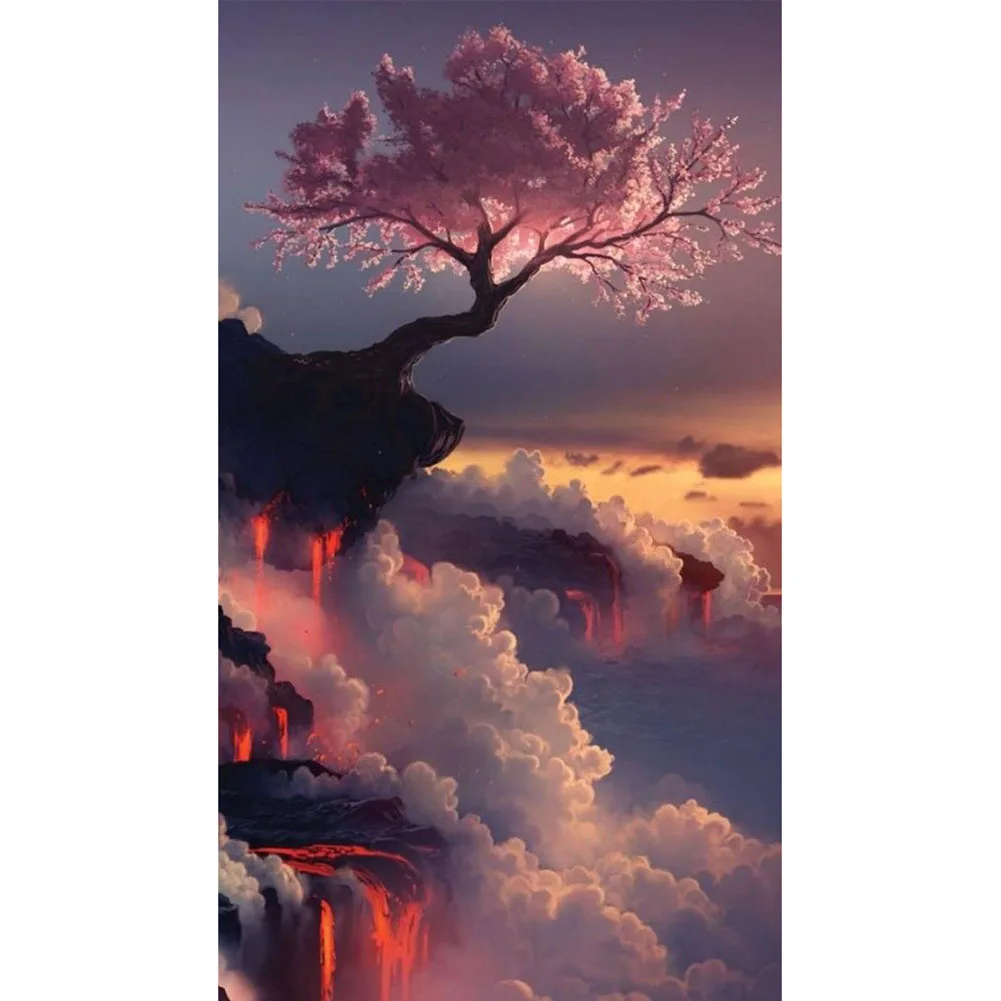 

5D Diy Diamond Cherry Blossom Diamond Painting Cross Stitch Rhinestone Mosaic Diamond Embroidery Home Decoration Decor Gift