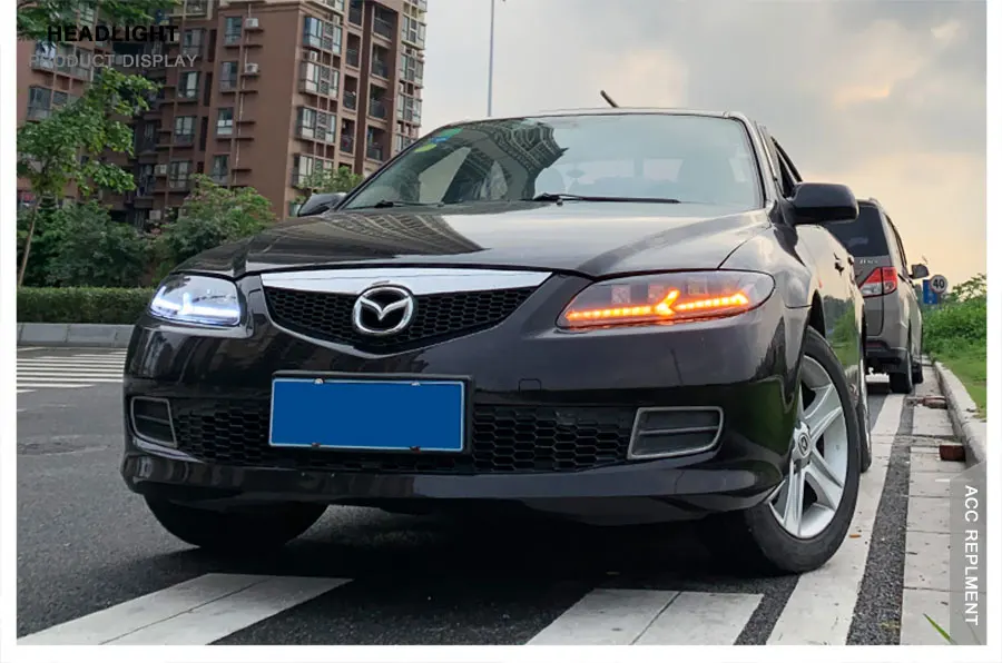 2 шт. светодиодный фары для Mazda 6 Atenza 2003-2008 светодиодный автомобильный фонарь ангельские глазки светодиодный комплект противотуманных фар Светодиодный дневные ходовые огни