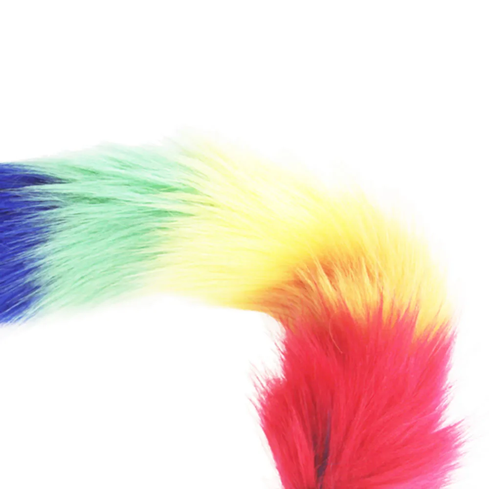 hh080 rainbow fox tail anal plugs (1)