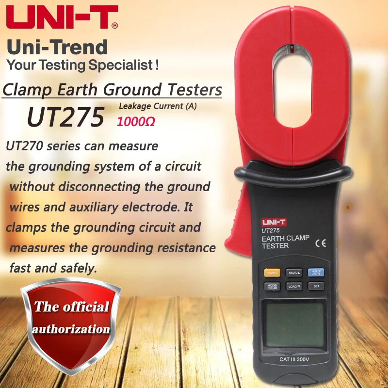 UNI-T UT275 Clamp Grounding Resistance Tester Leakage Current Test Data Storage Limits Alarm LCD Backlight | Инструменты