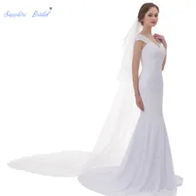 Сапфир Свадебный свадебные аксессуары слоновая кость 2 яруса свадебная вуаль с жемчугом