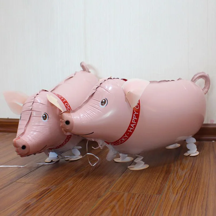 

1pcs Cute Pink Pig Farm Animals Zoo Walking Pet Animals Pig Safari Party Foil Balloon Kids Birthday Party Deco Home Decoration