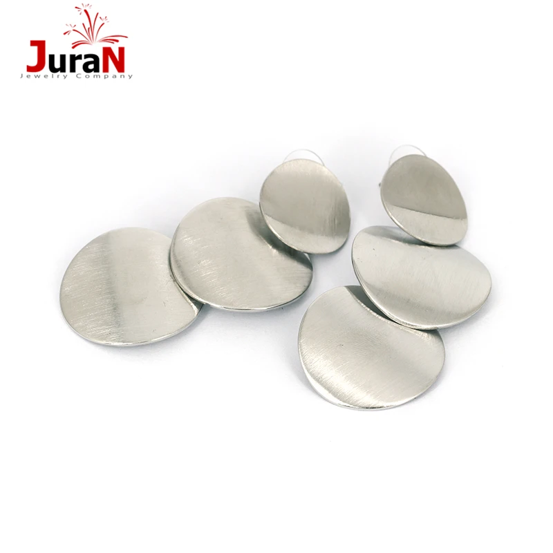 

JURAN Fashion Brand Metal Drop Earrings 2 Colors Zinc Alloy Round Pandents Dangle Earrings For Women Accessories Wholesale
