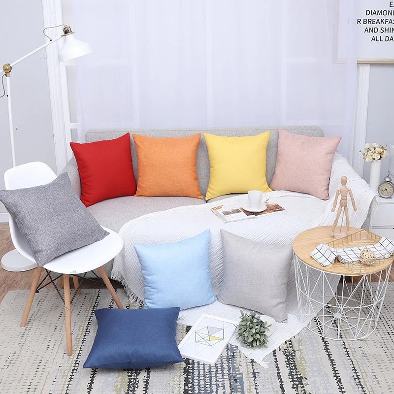 

Simple Solid Cushion Cover Skin-friendly Dakimakura Pillow Cover Dust-proof Comfortable Pillowcase Decorative Pillows Case45*45