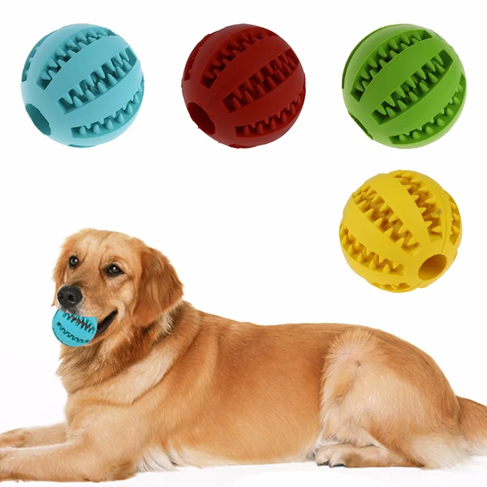 

7cm Pet Dog Toys Interactive Natural Rubber Ball Toy Funny Interactive Elasticity Clean Teeth Playing Balls Dogs Chew Toys