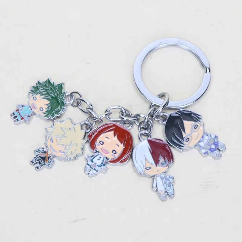 Anime My Hero Academia Keychain Figures Toys Alloy KeyChain Keyring Key
