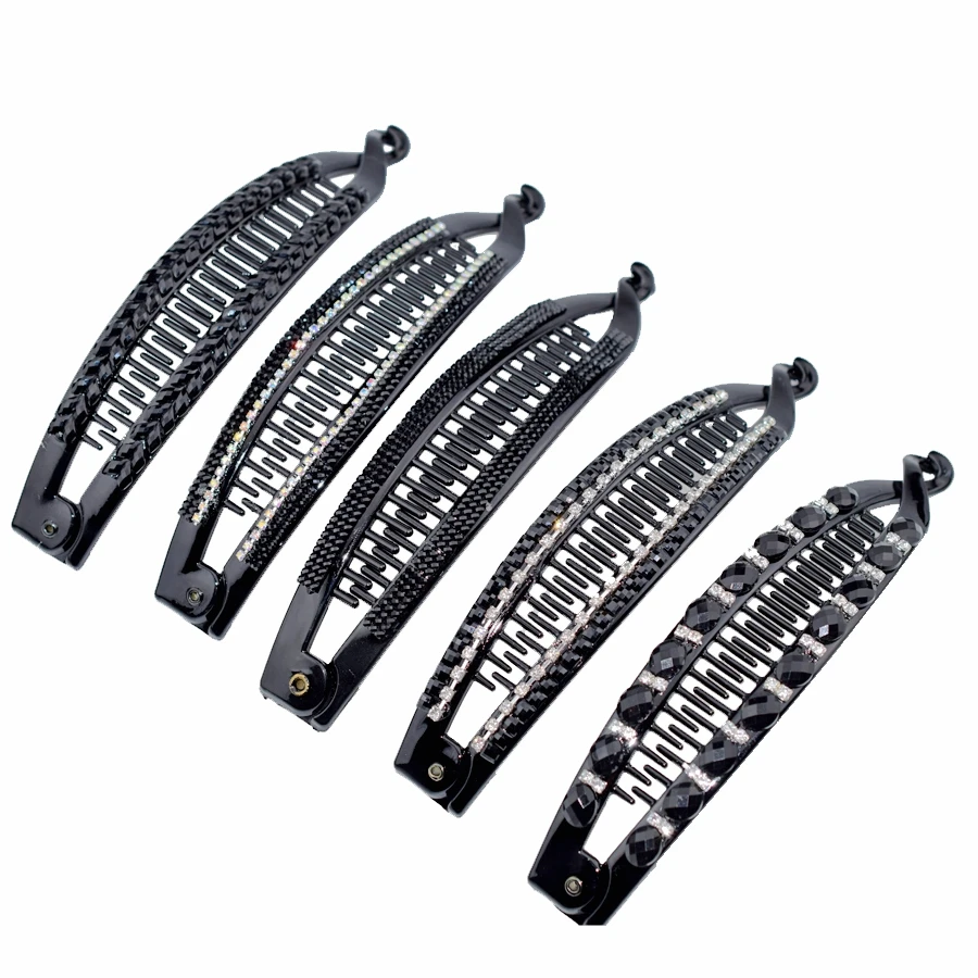 

SHCXGQN Mix Styles Fish Shape Full Rhinestone Hair Claw Clips Jewelry Banana Barrettes Hairpins Accessories For Women CL-GHB02