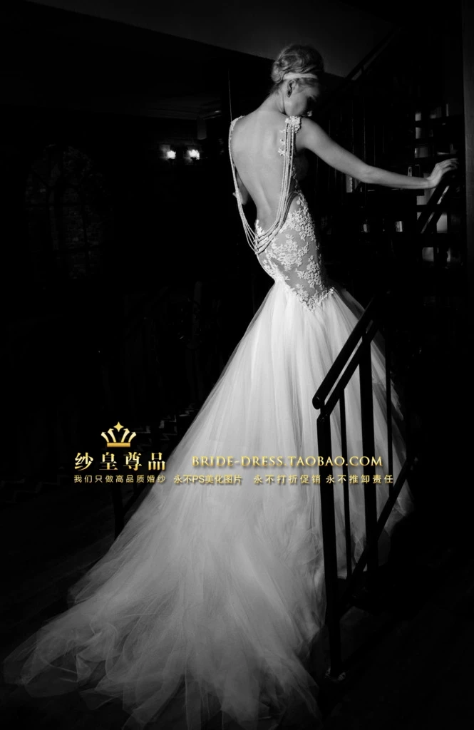 

free shipping casamento bride vestido de noiva 2016 fashionable new hot sexy backless pearls romantic wedding dress bridal gown