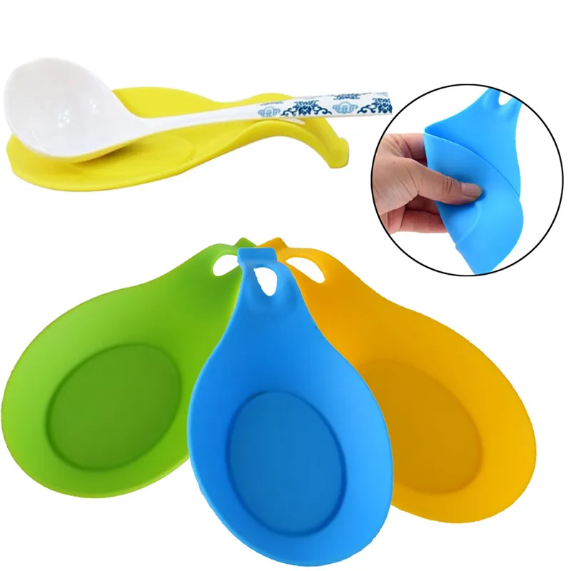 

Silicone Spoon Insulation Mat Heat Resistant Placemat Spoon Pad Kitchen Tool Convenient Tableware