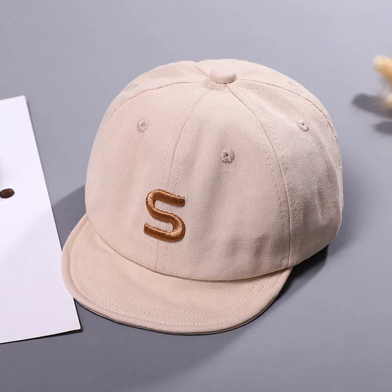 Letter Baby Hat Baseball Cap Kids Baby Boy Girl Sun Hat Adjustable Summer Children Snapback Hip-Hop Hat Casquette Enfant - Color: style 1 khaki