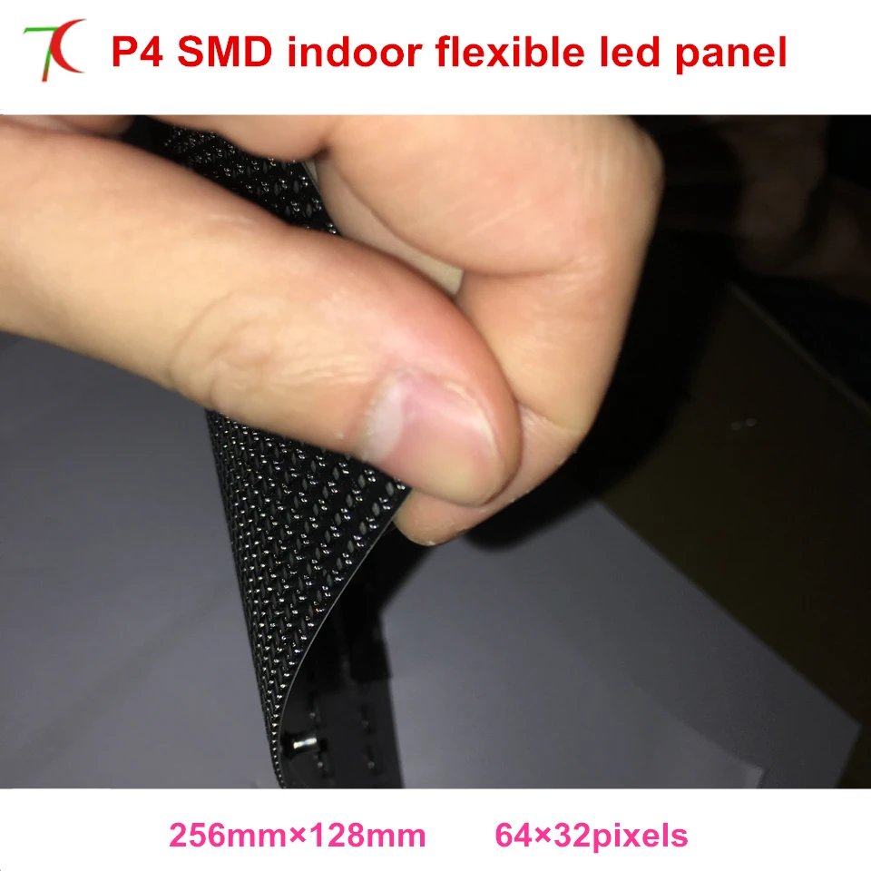 

RGB P4 indoor smd flexible full color led module dot matrix billboard use for special shapes led screen,256*128mm,16scan
