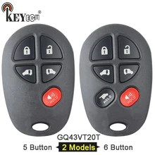 Keyecu fcc id: substituição gq43vt20t 4 + 1 5/5 + 1 6 botão remoto carro chave fob para toyota toyota sienna 2004-2016(China)