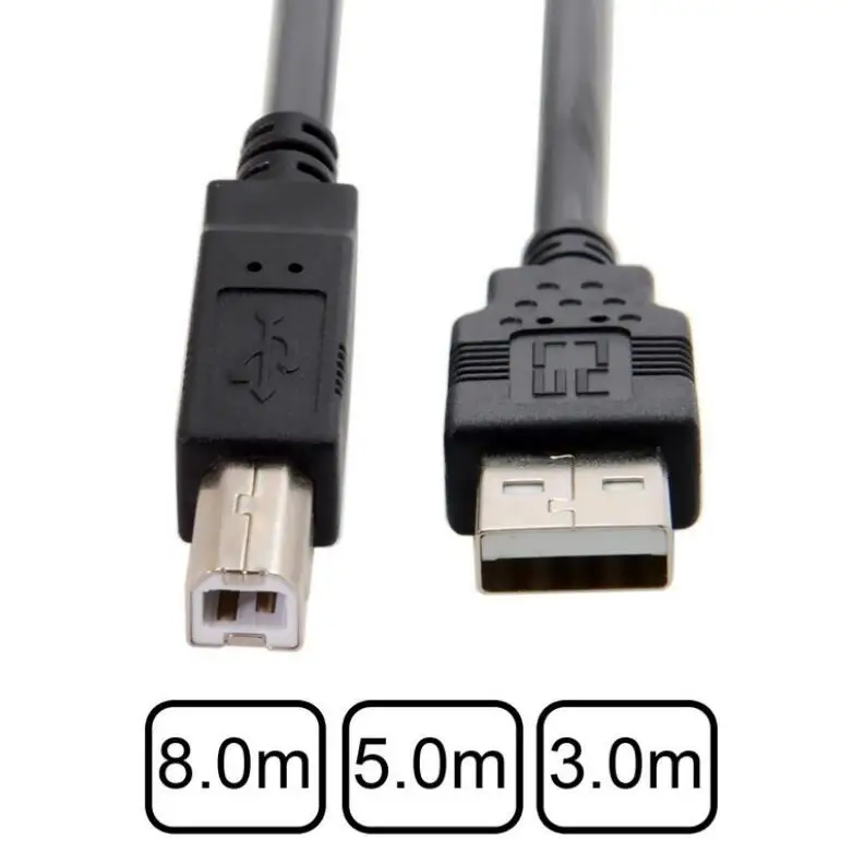 

3 м, 5 м, 8 м, USB стандарт-Тип B на USB 2,0, кабель для передачи данных для жестких дисков, сканеров и принтеров