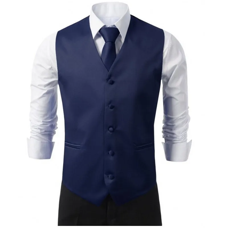 

Navy/Red Formal Men's Waistcoat New Arrival Fashion Groom Tuxedos Wear Bridegroom Vests Casual Slim Vest Custom Made
