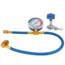 Car Air Conditioning Refrigerant Recharge Measuring Kit R134A R12 Air Conditioner Hose Car Gauge Equipment Plastic Metal Blue 3pcs set car frozen tracer oil high concentration r134a r410 r12 car fluorescent auto air conditioning refrigerant 2 5ml each
