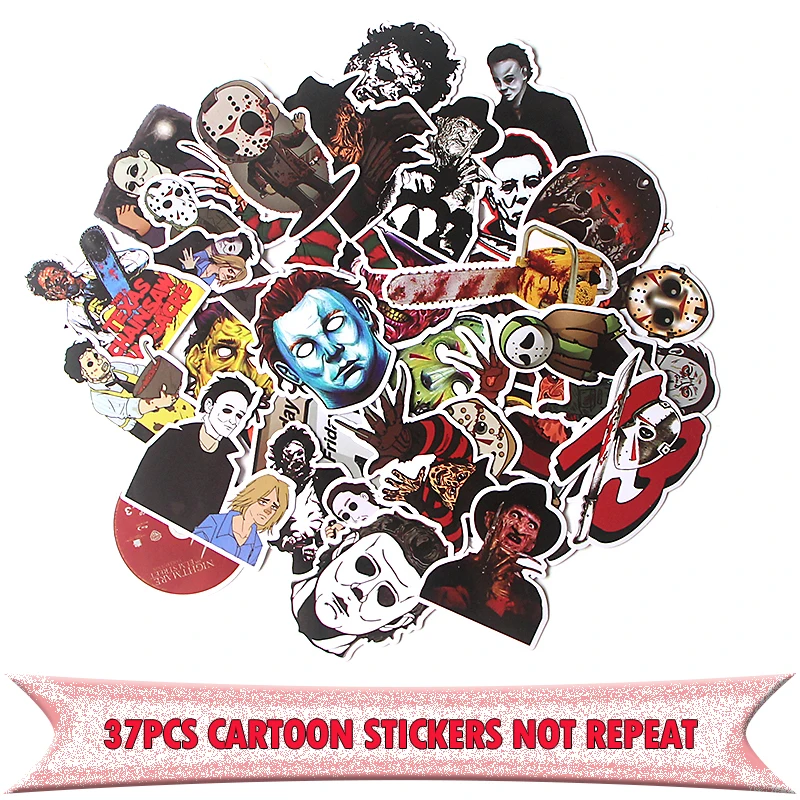 

37pcs Michael Myers Creative badges DIY decorative stickers Cartoon style for DIY wall notebook phone scrapbooking album E0603