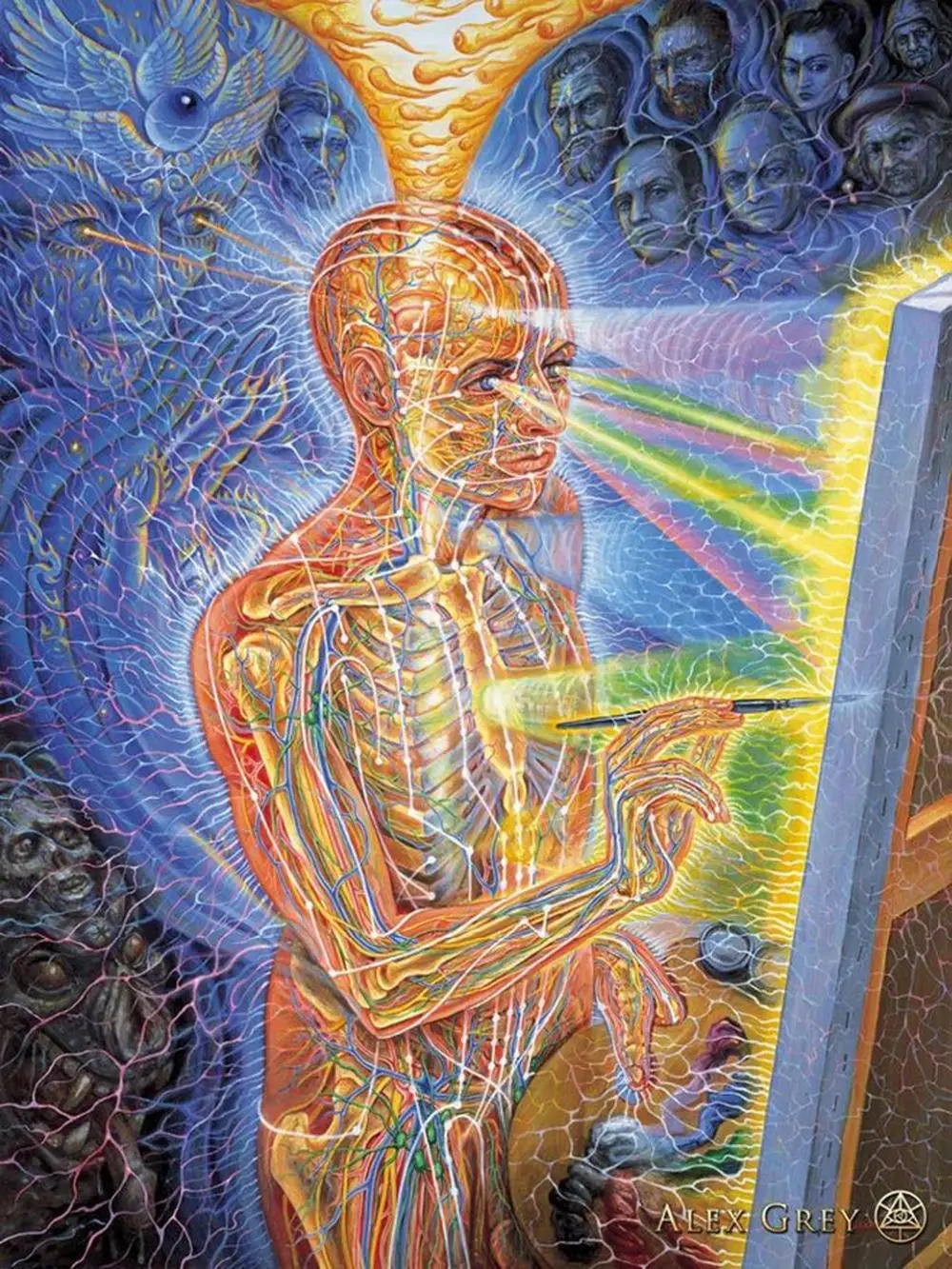 Trippy Alex Grey Abstract Art Print Poster 17‘’x13‘’ inch 023