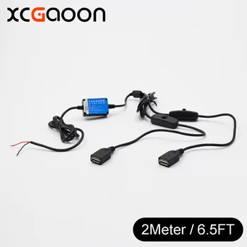 

XCGaoon Car DC-DC Converter Module With 2 USB Port Cable + Switch 12V-40V to USB 5V 3A USB Car Charger for Car Camera Mobile