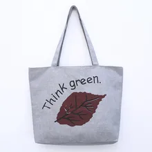 Простые листья Корейская женская сумка для покупок Женская Повседневная парусиновая сумка для покупок с буквенным принтом сумки для девочек школьные сумки для путешествий