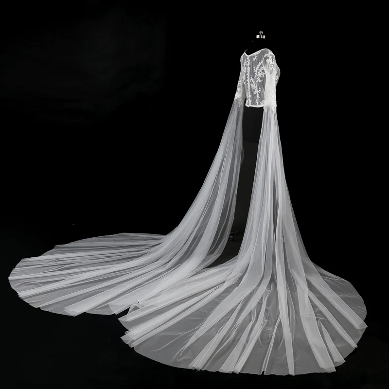 Красивая кружевная Свадебная шаль Полли длинная аппликация Свадебная шаль-накидка белая Длинная свадебная накидка болеро Свадебные аксессуары