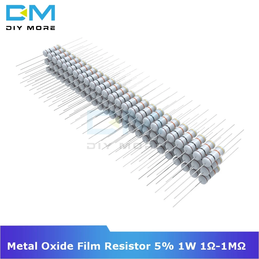 100 шт + 5% Металл оксидная пленка резистор 2W 1R 1M Ohm Сопротивление Diy Электронный 1K 2 K 4