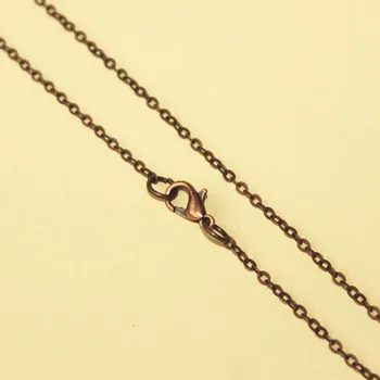 

Antique Copper Color With Lobster Jump Circle Clasp 16-40" 2mm/3mm Red Copper Metal Flat Cable Necklace Chains Links Free Nickel