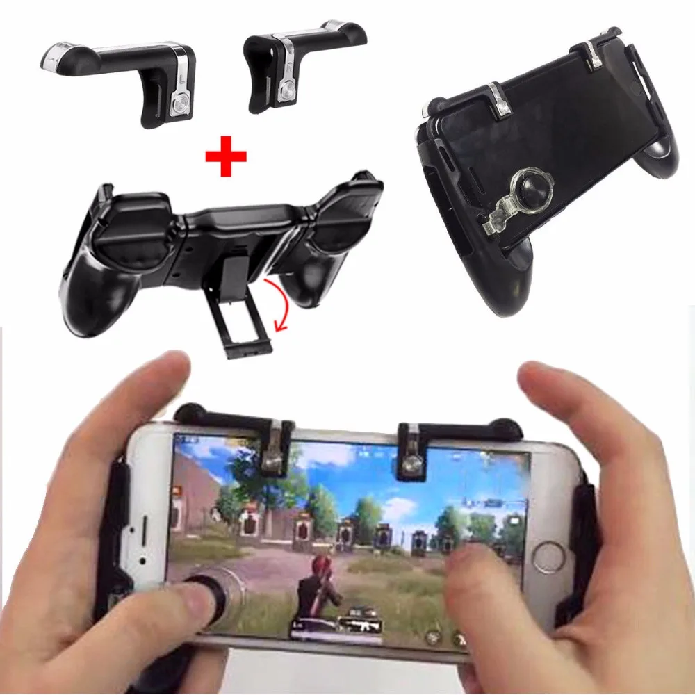 4 in 1  Free Fire PUBG Mobile Controller Gamepad Trigger Button Aim Buttons Smartphone Games L1 R1 Shooter Gamepads For iPhone  4 in 1  Free Fire PUBG Mobile Controller Gamepad Trigger Button Aim Buttons Smartphone Games L1 R1 Shooter Gamepads For iPhone