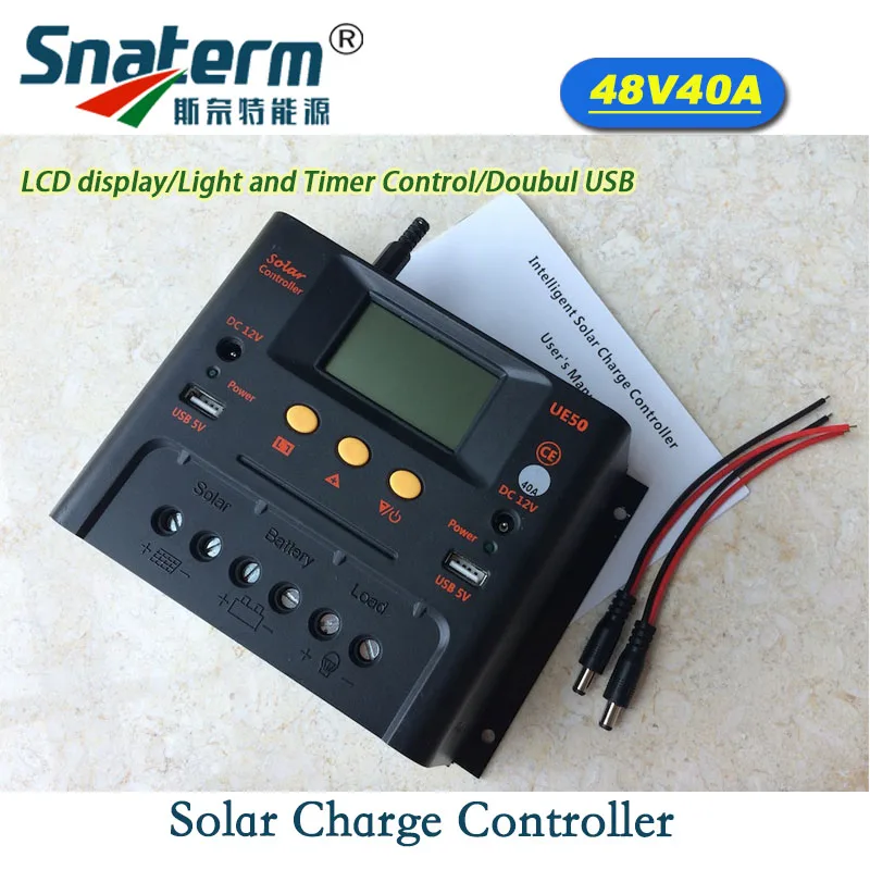 40A DC 48V Solar Controller PV Panel Battery Charge Controller Solar