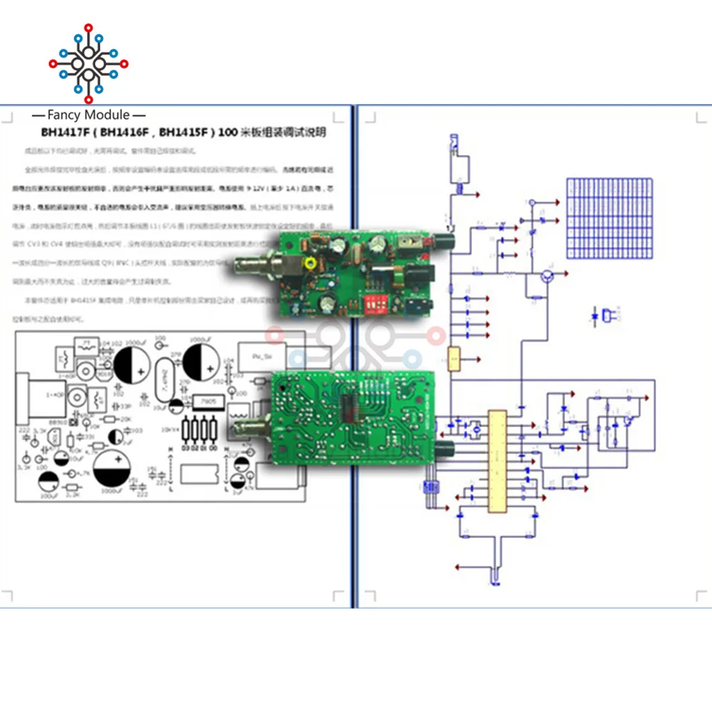 BH1417F FM радио передатчик Модуль 5 V/12 V PLL FM стерео цифровые радиостанции "сделай сам"