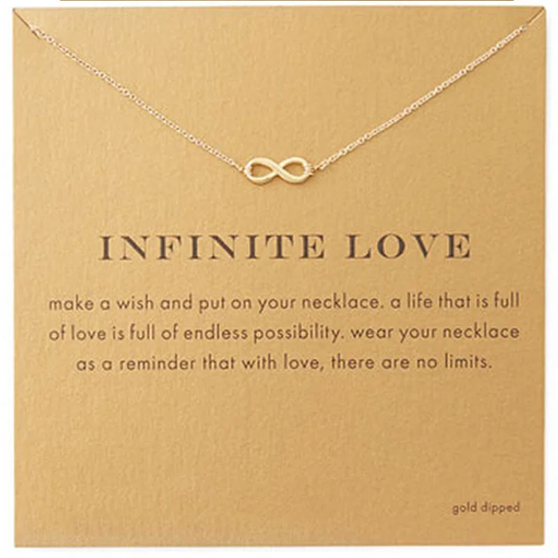 9 стилей золотого цвета, ожерелье для женщин, минималистичное бесконечное ожерелье с подвеской, подарок на день Святого Валентина, ожерелье с картой