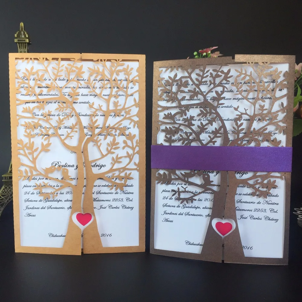 12pcs Wedding Invitations Cards Laser Cut Wedding ...
