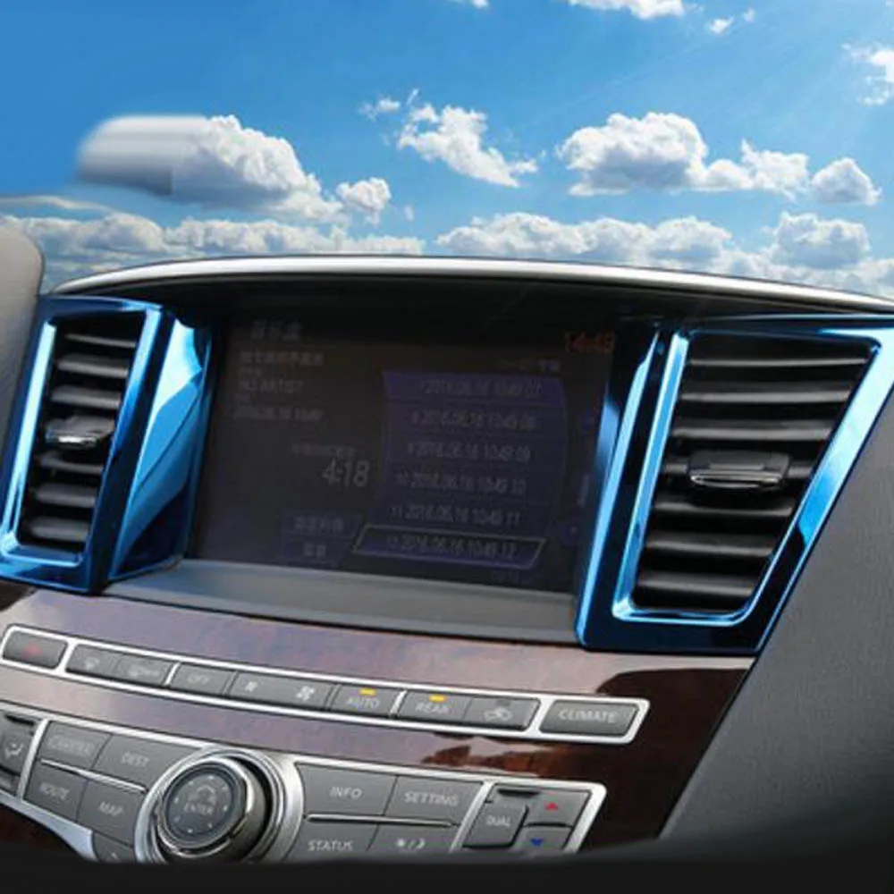 

Dashboard Center console GPS air vent outlet decorative frame sticker cover trim for infiniti QX60 JX35 interior accessories