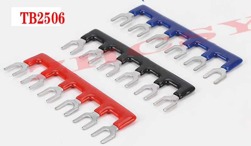

100PCS TB2506 terminal blcok 6bit short circuiter and Insulated Terminal Strip circuit chip wiring connecting bar green color