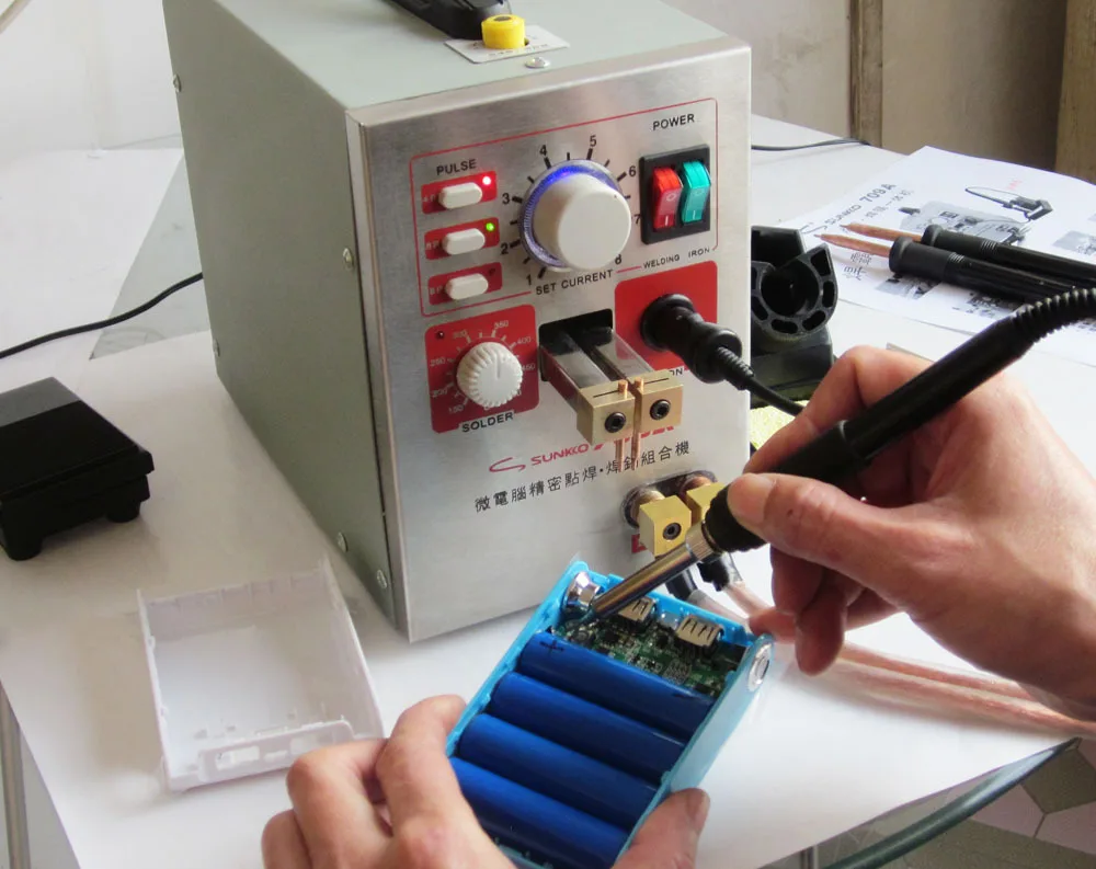 1.5KW High Power Spot Welder & Soldering Station with Universal welding pen +4mm 1KG Nickel sheet 4