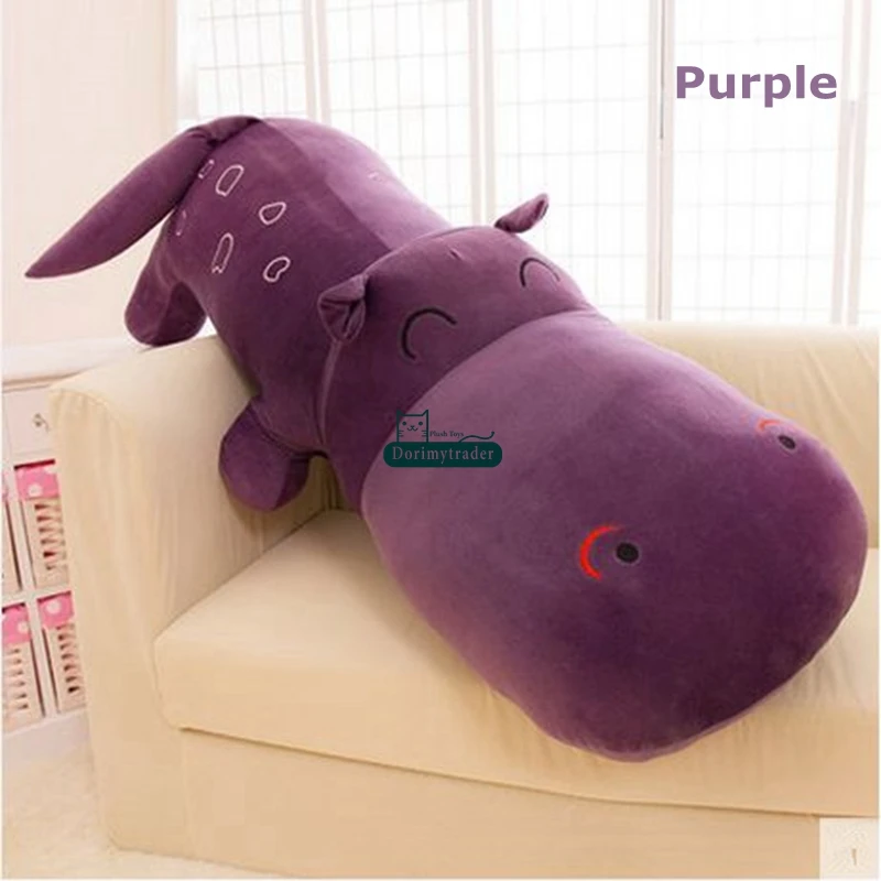 Dorimytrader Hot Biggest 180cm Cute Soft Animal Hippo Plush Toy 71'' Huge Stuffed Cartoon Hippos Pillow Doll Baby Present DY61502 (3)