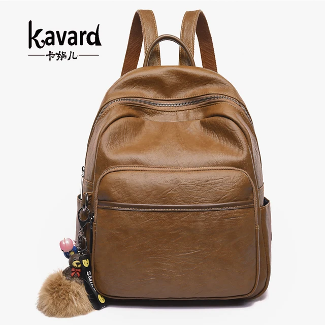 Kavard Vintage Brown Pu Leather Backpacks Women School Bags For Kavard Vintage Brown Pu Leather Backpacks Women School Bags For Ager High Quality Backpack