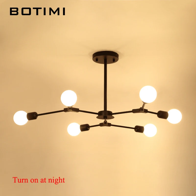  BOTIMI Designer Chandelier Lustres Pendente E27 Lampshades Lightings Black Chandeliers For Living R - 32839391356