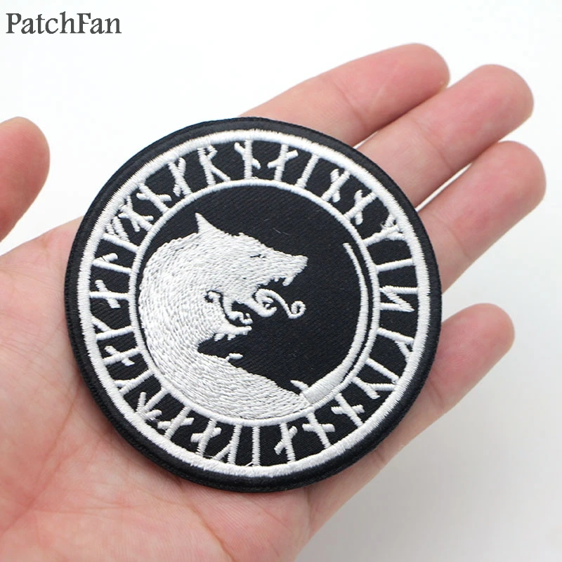 A0268 Patchfan новейшая индивидуальная вышитая нашивка викинга железная или сшитая Сделай Сам Лоскутная шляпа-сумка для обуви аксессуары для аппликации